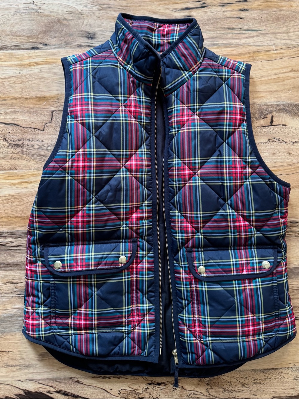 J. Crew Stewart Tartan Quilted Vest
